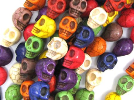 Wholesale 5pcs 10mm Color Natural Turquoise Skull Beads For Cheap