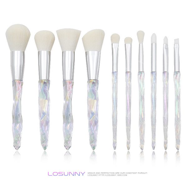 Wholesale 10pcs Glass Diamond Plastic Handle Makeup Brush Cheap