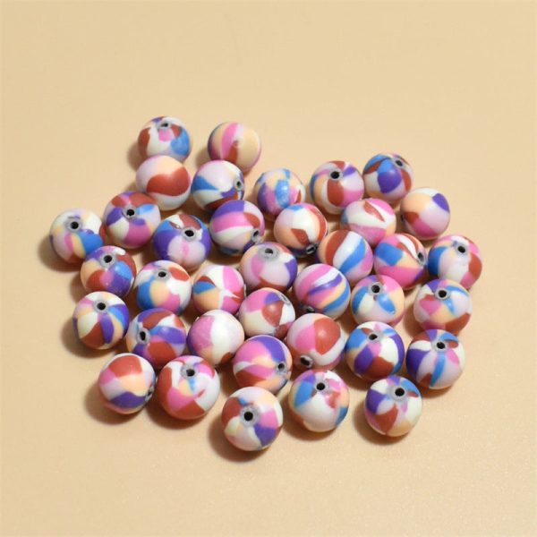 Wholesale 100pcs pack 8mm soft pottery pattern mixed style mixed color Beads Supply