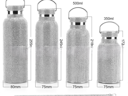 Wholesale diamond-encrusted portable rhinestone thermos cup Online Hot Sale