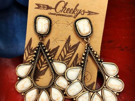 Wholesale 18k antique gold ivory white turquoise alloy Earrings For Sale