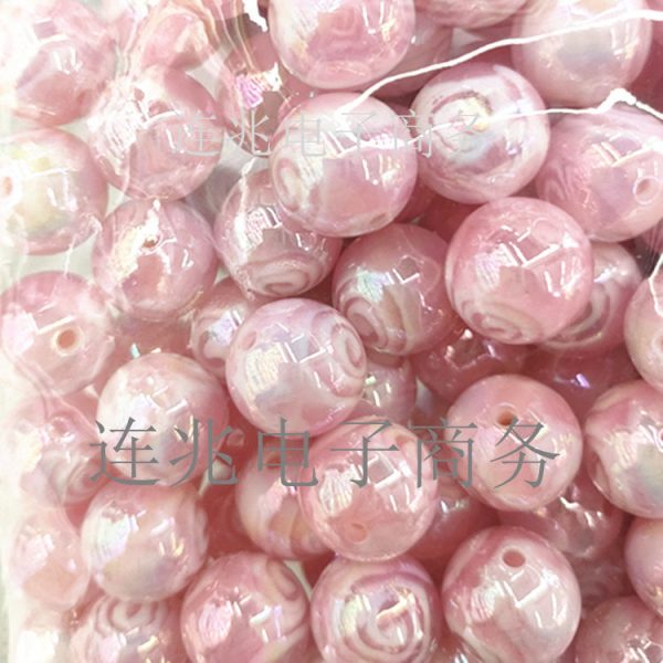 Wholesale 200pcs pack Resin 16MM Circle Plated Bright Straight Hole String Beads Sale