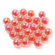 Wholesale 20PCS PACK Acrylic UV Plating Red Round Beads For Cheap