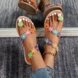 Wholesale Pu Bohemian Colorful Flower Flat Sandals Online Hot Sale