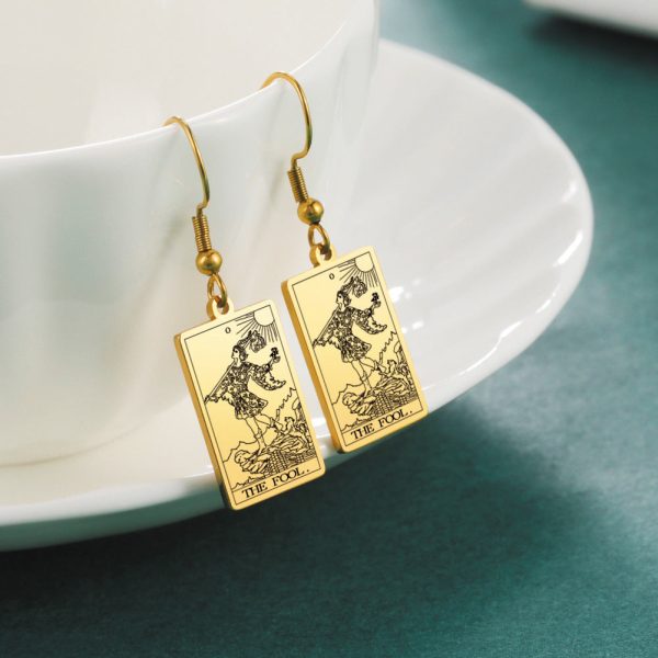 Wholesale Vintage Tarot Stainless Steel Earrings For Cheap