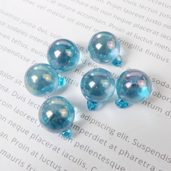 Wholesale 100PCS PACK 16mm color transparent bright plated ab hanging hole acrylic Beads Discount