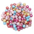 Wholesale 100pcs pack Acrylic Chocolate Heart Alphabet 4*7MM Colorful Flat Round Beads Supply