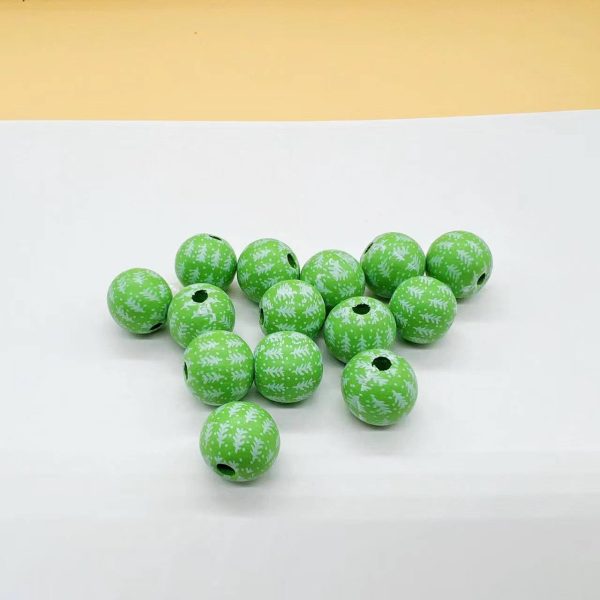 Wholesale 150pcs pack Christmas Tree Kids Printed Hemu San Beads on Sale