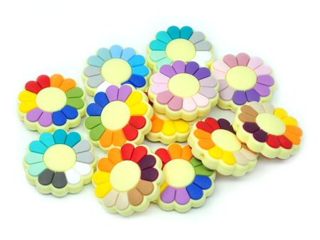 Wholesale 100pcs pack Silicone Flower Shape Teether Beads Discount