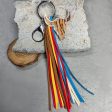 Wholesale 2pcs pack Leather Bull Head Colorful Tassel Ethnic Style Keychain Cheap