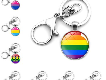 Wholesale Zinc Alloy LGBT Rainbow Color Pendant Keychain Fashion