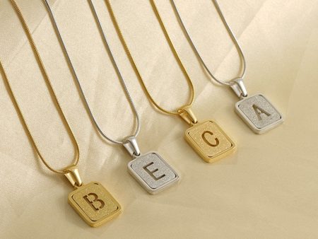 Wholesale 18K Stainless Steel Titanium Steel Alphabet Pendant Necklaces Hot on Sale