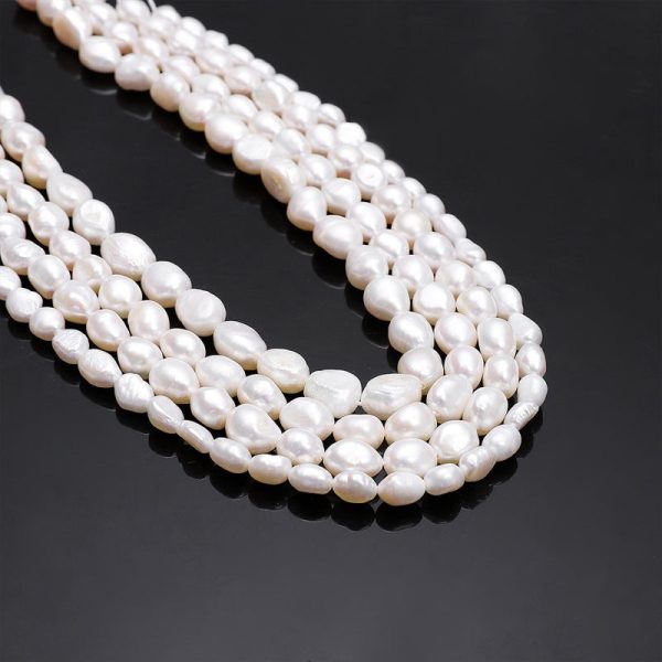 Wholesale 10pcs pack Natural Straight Hole Freshwater Pearl Necklace Bracelet Material Loose Beads Accessories Sale