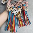 Wholesale 2pcs pack Western Wind Leopard Color Tassel Leather Keychain Discount