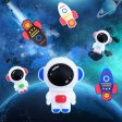 Wholesale 10PCS Cartoon Astronaut Rocket Stereo Silicone Loose Beads Beads Supply