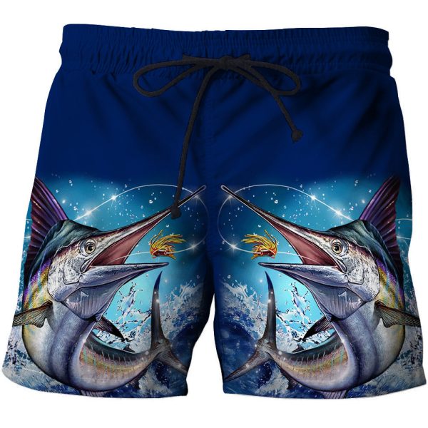 Wholesale Beach Shorts 3D Digital Printing Fish Pattern Cropped Pants Men s Swimwear Hot on Sale