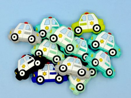 Wholesale 100pcs Police Car Shape Silicone Beads For Discount