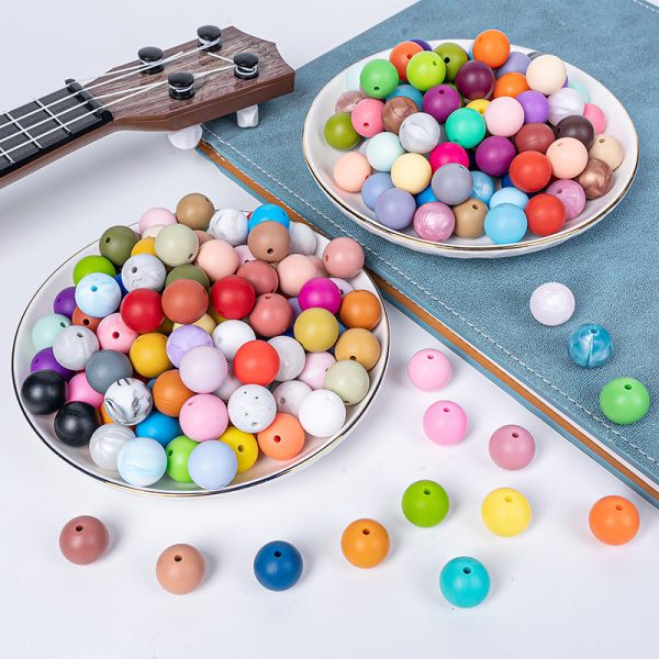 Wholesale 100pcs pack 15mm Silicone Beads on Sale