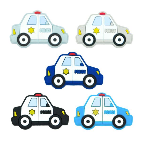 Wholesale 100pcs Police Car Shape Silicone Beads For Discount