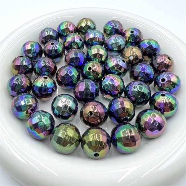 Wholesale 10pcs pack UV Plated Acrylic Check Beads For Cheap