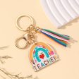 Wholesale Wooden Rainbow Tassel Teacher s Day Gift Keychain Online Hot Sale