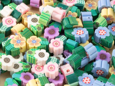 Wholesale 100pcs pack Flower Soft Pottery Beads For Discount