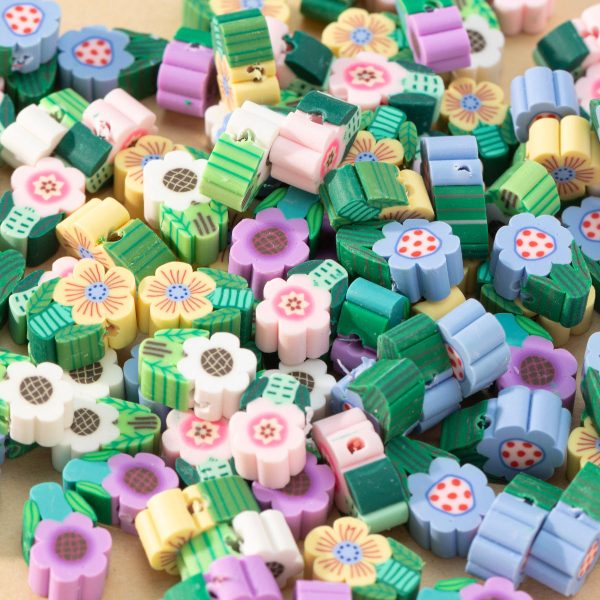 Wholesale 100pcs pack Flower Soft Pottery Beads For Discount