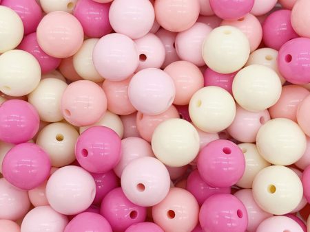 Wholesale 30pcs pack Acrylic Macaron Solid Color Round Beads on Sale