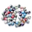 Wholesale 100pcs pack Mixed Color Ink Painting Resin Round Beads Supply