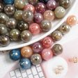 Wholesale 100PCS PACK Gilt Two-color Straight Hole Imitation Agate Color Acrylic Beads Hot on Sale