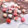 Wholesale 10pcs Love English Printed Flower Wooden Beads Cheap