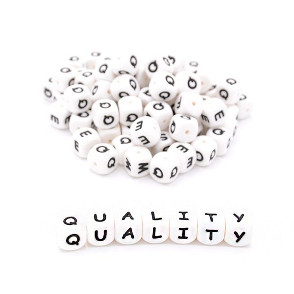 Wholesale 100PCS A-Z Silicone Polygon Letter Beads For Cheap