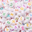 Wholesale 100pcs pack Acrylic White Color English Alphabet Beads For Discount