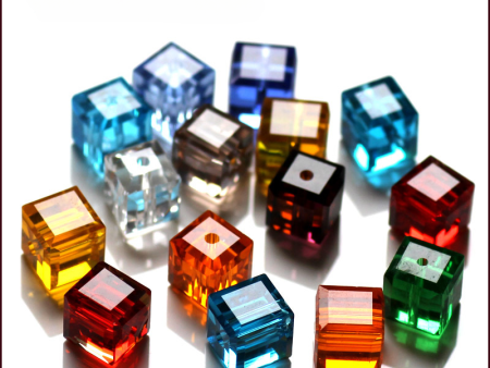 Wholesale 200pcs Crystal Glass Cube Beads For Sale