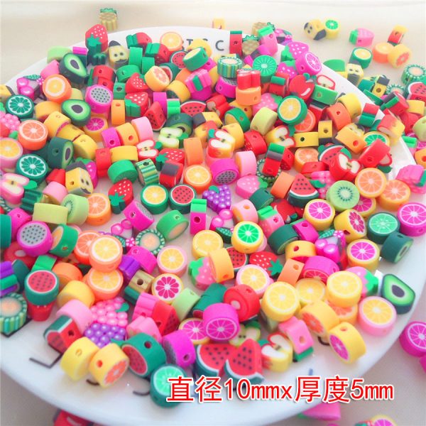 Wholesale 100pcs pack 10mm Soft Clay Fruit Slices Beads Fashion