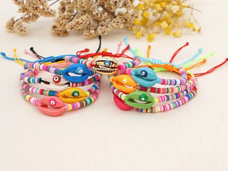 Wholesale 4mm colored polymer clay natural shell drop oil eye Bracelet Supply