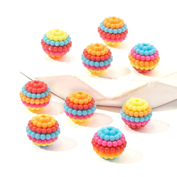 Wholesale 100pcs pack ABS five-color cartoon small particle bayberry ball string Beads For Discount