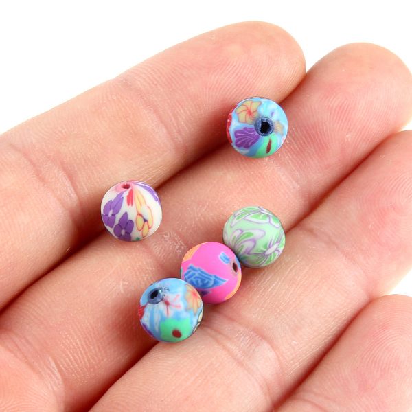 Wholesale 100pcs pack 6 8 10 12mm Mixed Color Soft Pottery Round Beads Hot on Sale