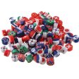 Wholesale 100pcs pack National Flag 10mm Mixed Soft Pottery Sliced Beads For Discount