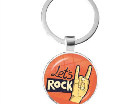 Wholesale Zinc Alloy Victory Rock Gesture Time Gem Keychain For Discount