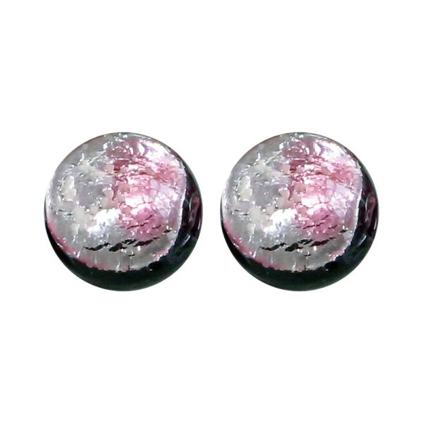 Wholesale 30pcs 10mm Summer Cherry Blossom Powder Ink Silver Foil Glass Glass Round Beads Sale