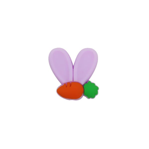 Wholesale 10pcs Silicone Cartoon Carrot Rabbit Ears Scattered Beads Discount