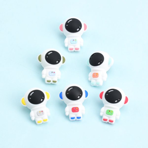 Wholesale 10PCS Cartoon Astronaut Rocket Stereo Silicone Loose Beads Beads Supply