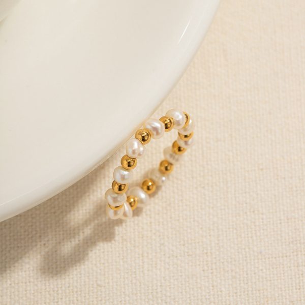 Wholesale 18K Gold Pearl Ball Ring For Cheap