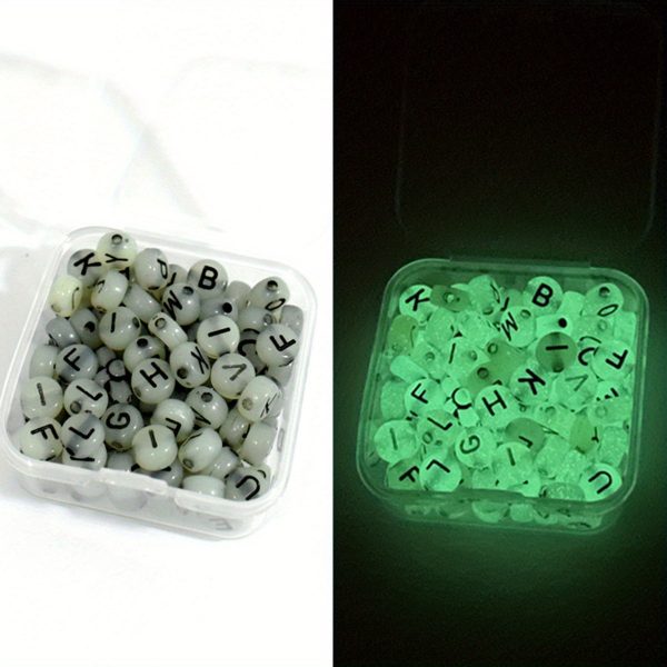 Wholesale 100pcs box Luminous Love Heart Star Moon Letter Beads For Cheap