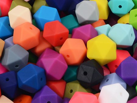 Wholesale 100pcs Beads Silicone 17mm Hexagon Beads Silicone Baby Teething Beads For Sale