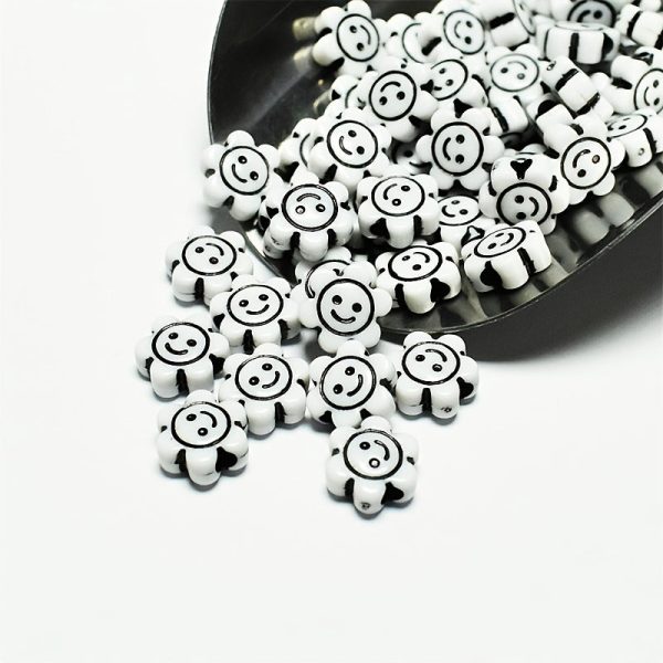 Wholesale 1700pcs pack 10mm Acrylic Sunflower Smiley Beads Sale