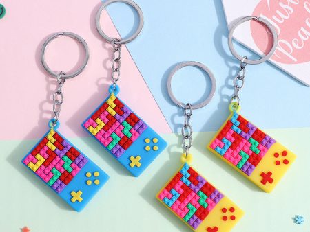 Wholesale 20pcs PVC Keychain Tetris Game Console Fashion