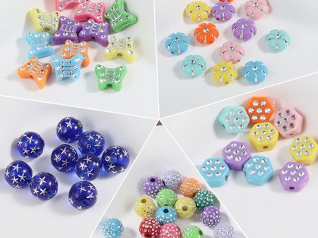 Wholesale 100pcs pack 10mm Gypsophila Acrylic Beads with Straight Holes Online Hot Sale