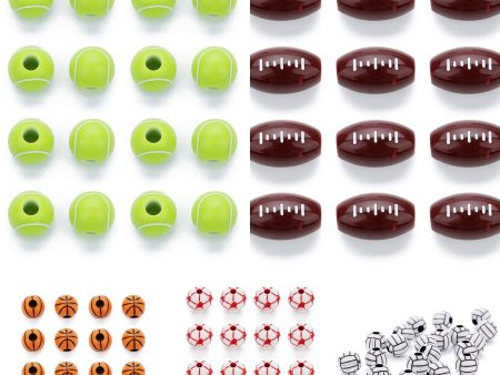 Wholesale 50pcs pack 12mm Baseball Acrylic Beads on Sale